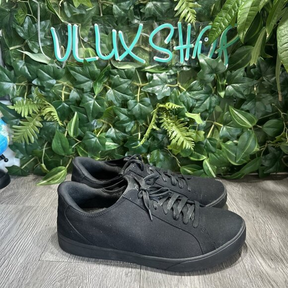 Kizik Irvine Blackout Canvas Shoes Slip On Lace Up Mens Size 11 Wide - Picture 1 of 9